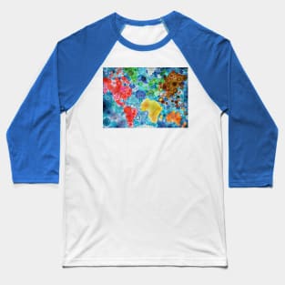 Spirograph World Map: a Patterned Spirograph Collage Baseball T-Shirt